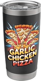 90s Vintage Garlic Chicken Pizza Slice Fast Food Pizzas Stainless Steel Insulated Tumbler