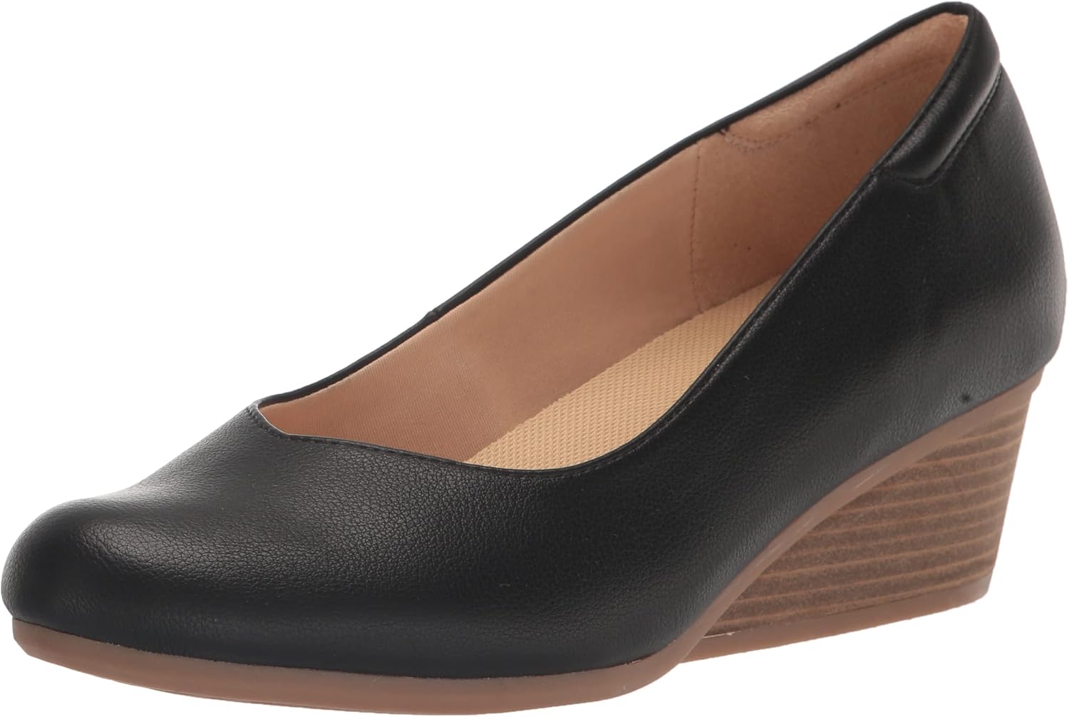 Dr. Scholl's Womens Be Ready Wedge Pump Black Smooth 8.5 W