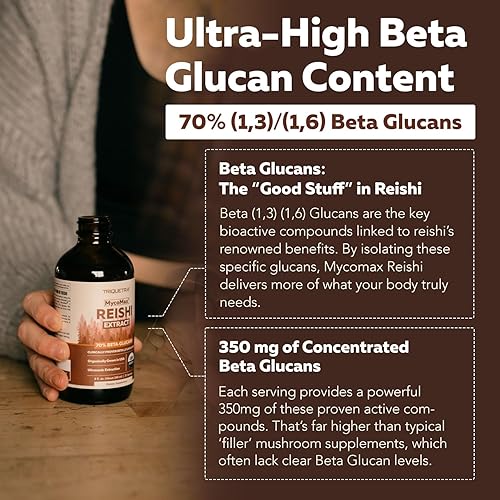 Miniatura 7 de Extracto orgánico de hongos Reishi  70% beta-glucanos  niveles más altos de nutrientes activos, tincutura Cordyceps de máxima potencia, cultivo en
