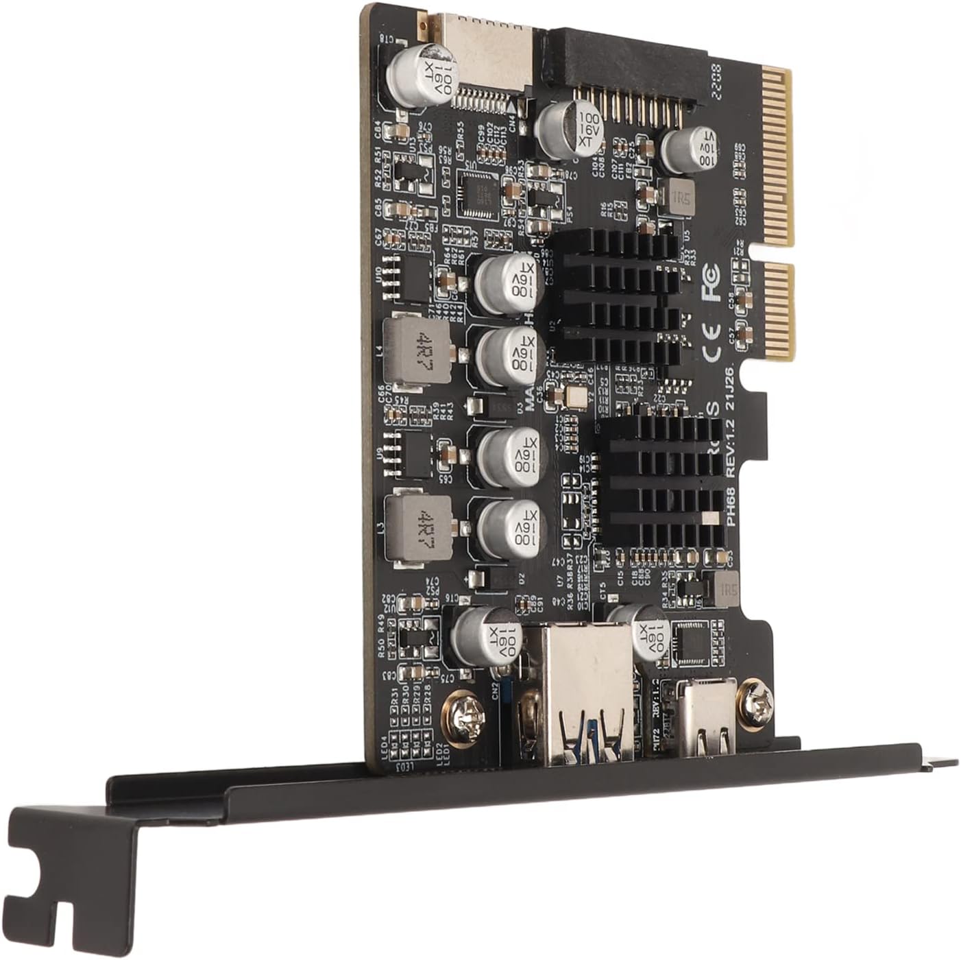 PCIE C Gold Front Cards Plancas E PCIE USB3.2 Extension Card for The Desktop Computer ASM3142+ⅵ822 High Speed
