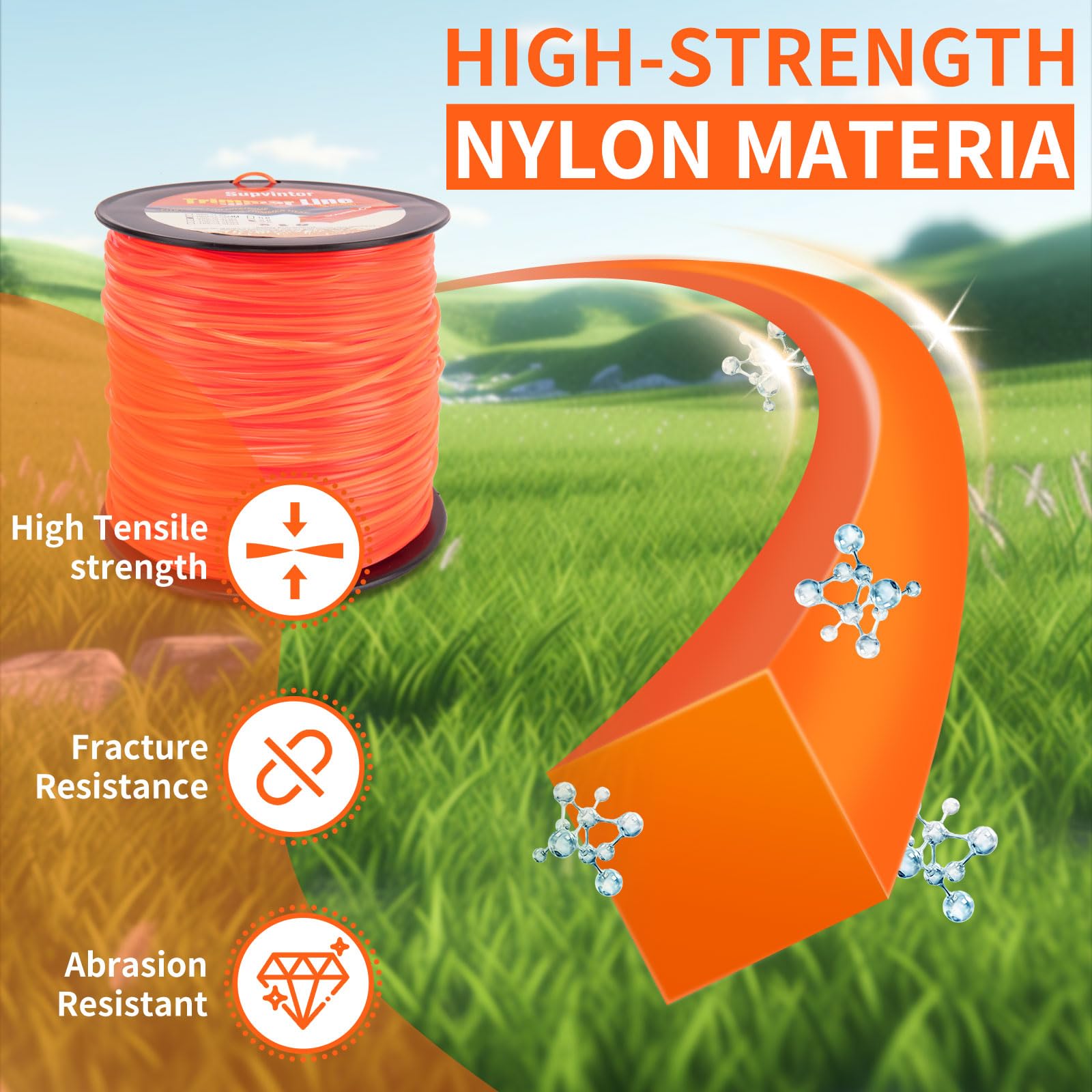 095 Trimmerschnur Aus Nylon – Runde Form, 2,3 Kg, Für Rasentrimmer Von Echo, Husqvarna & Mehr