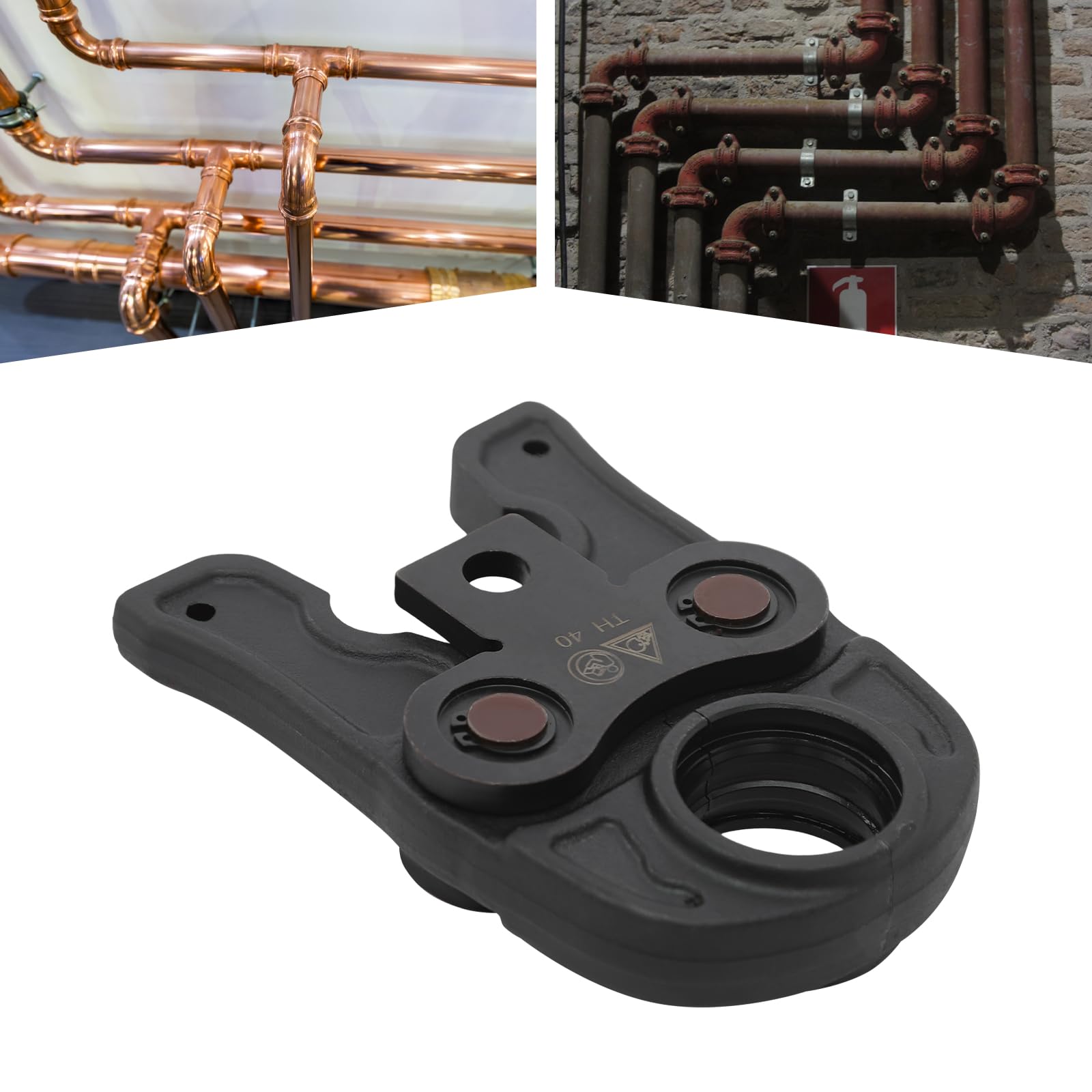 Mordazas profesionales TH40, mordazas de presión TH contorno 40 mm de diámetro, herramienta de prensado profesional, para tubos de plástico de aluminio, tubo PEX, tubo PB