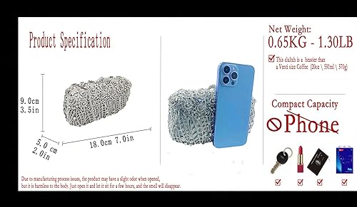 Miniatura 2 de Boutique De FGG Bolso de mano de flores para mujer, bolso de mano de cristal para mujer, bolsos de noche formales con diamantes de imitación para