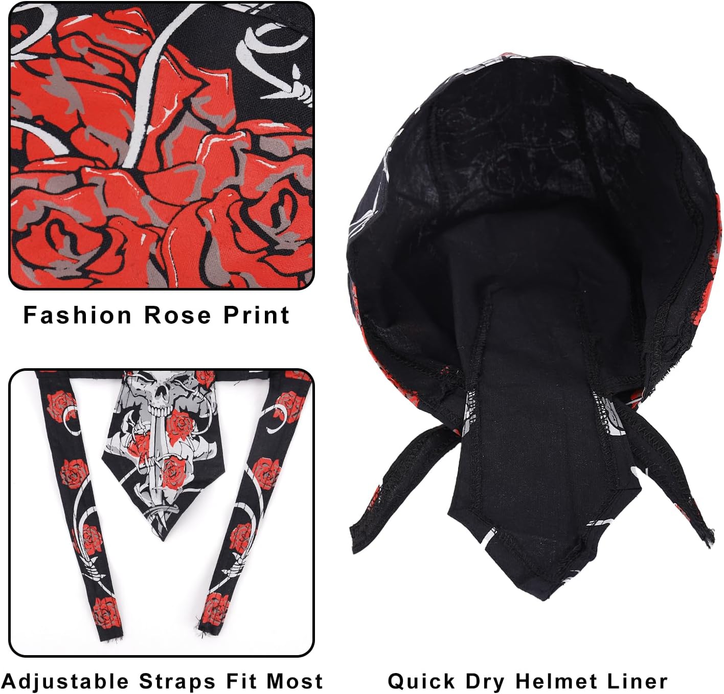 DOCILA 3 Pcs Skull Caps for Men Fashion Sweat Wicking Helmet Liner/Hard Hat Beanie Breathable Motorcycle Cycling Sports Cap - Image 5