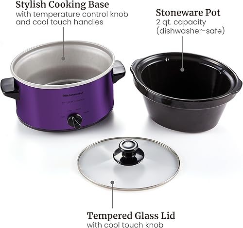 Miniatura 6 de Elite Gourmet MST-275XS - Cocina eléctrica lenta, temperatura ajustable