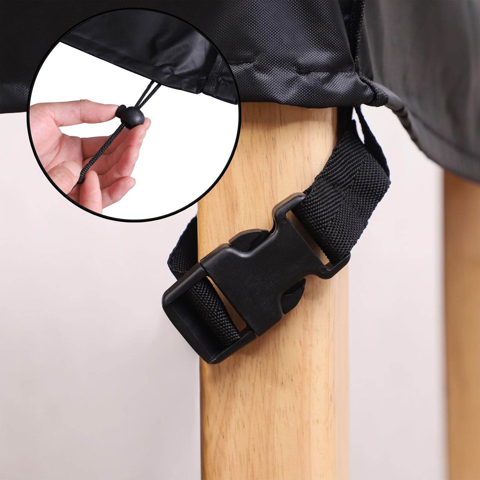 Copertura per mobili da esterno, impermeabile, in tessuto Oxford 420D, resistente, per divano, tavolo e sedia in rattan, con prese d'aria, colore nero (200 x 160 x 70 cm)