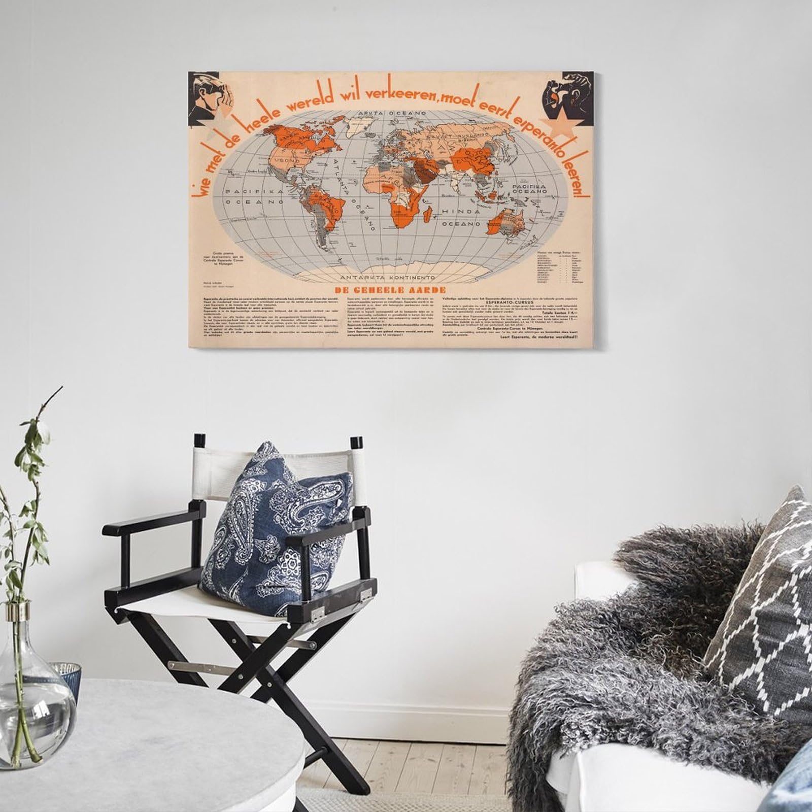 Amazon.com - Old Esperanto World Map, 1930 - Chart from The