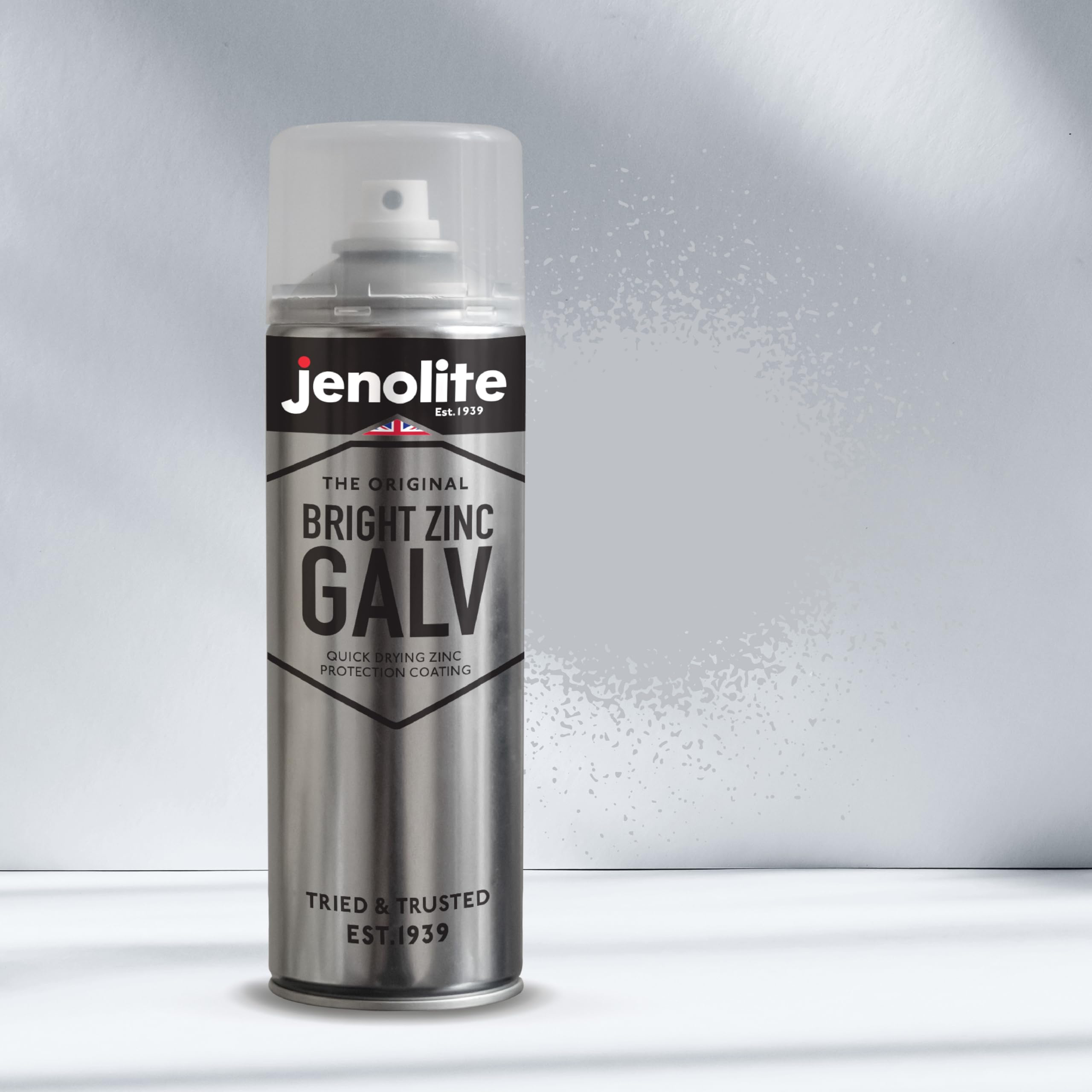 JENOLITE Bombe de peinture galvanisée au zinc brillant | Apprêt et couche de finition tout-en-un | Idéal pour les coupes et les soudures | 500 ml (protection contre la rouille et la corrosion)