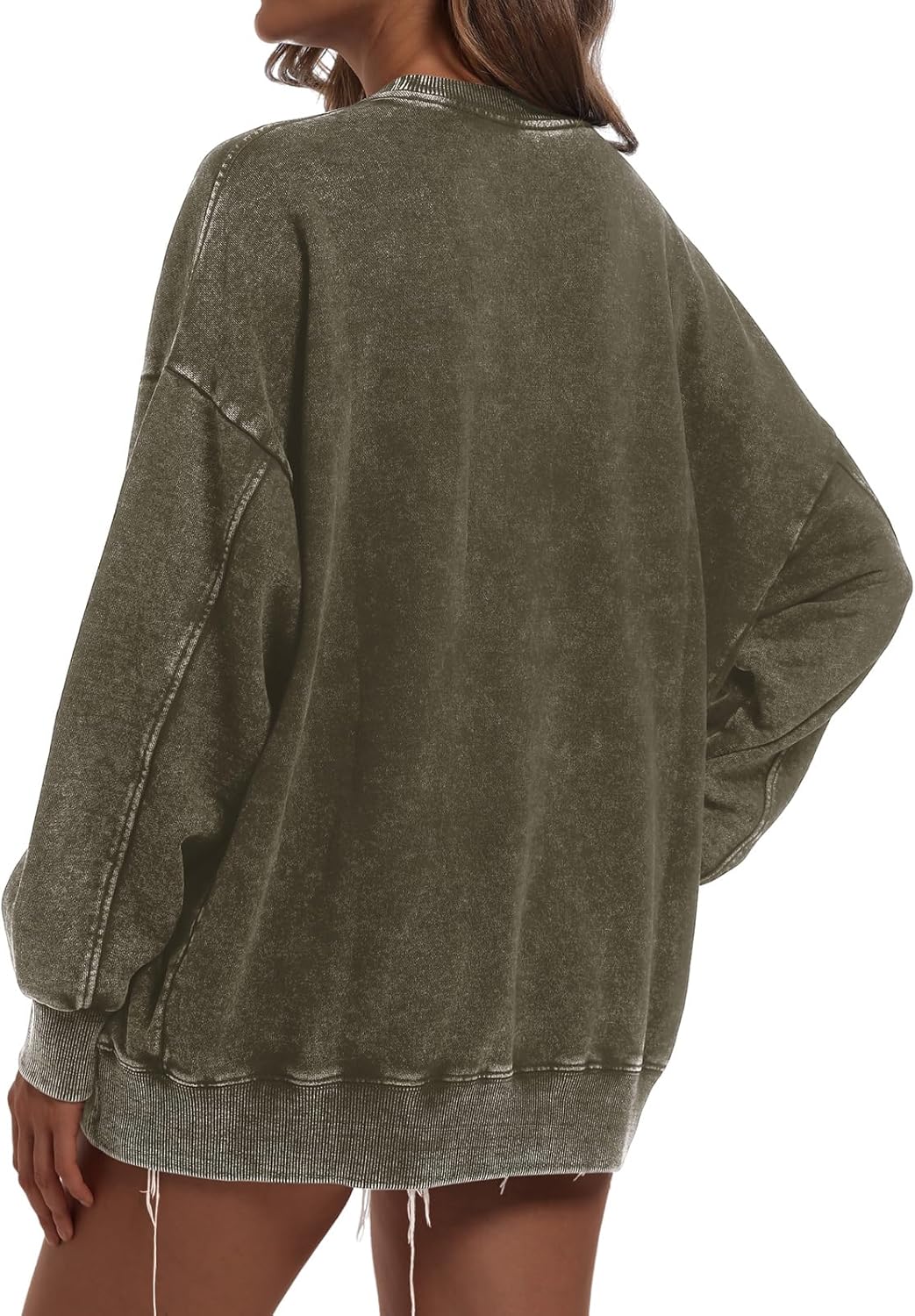 Oversized Vintage Hoodie for Women Cotton Loose Fit Baggy Hooded Sweatshirt Trendy Basic Acid Wash Pullover Top - Image 4