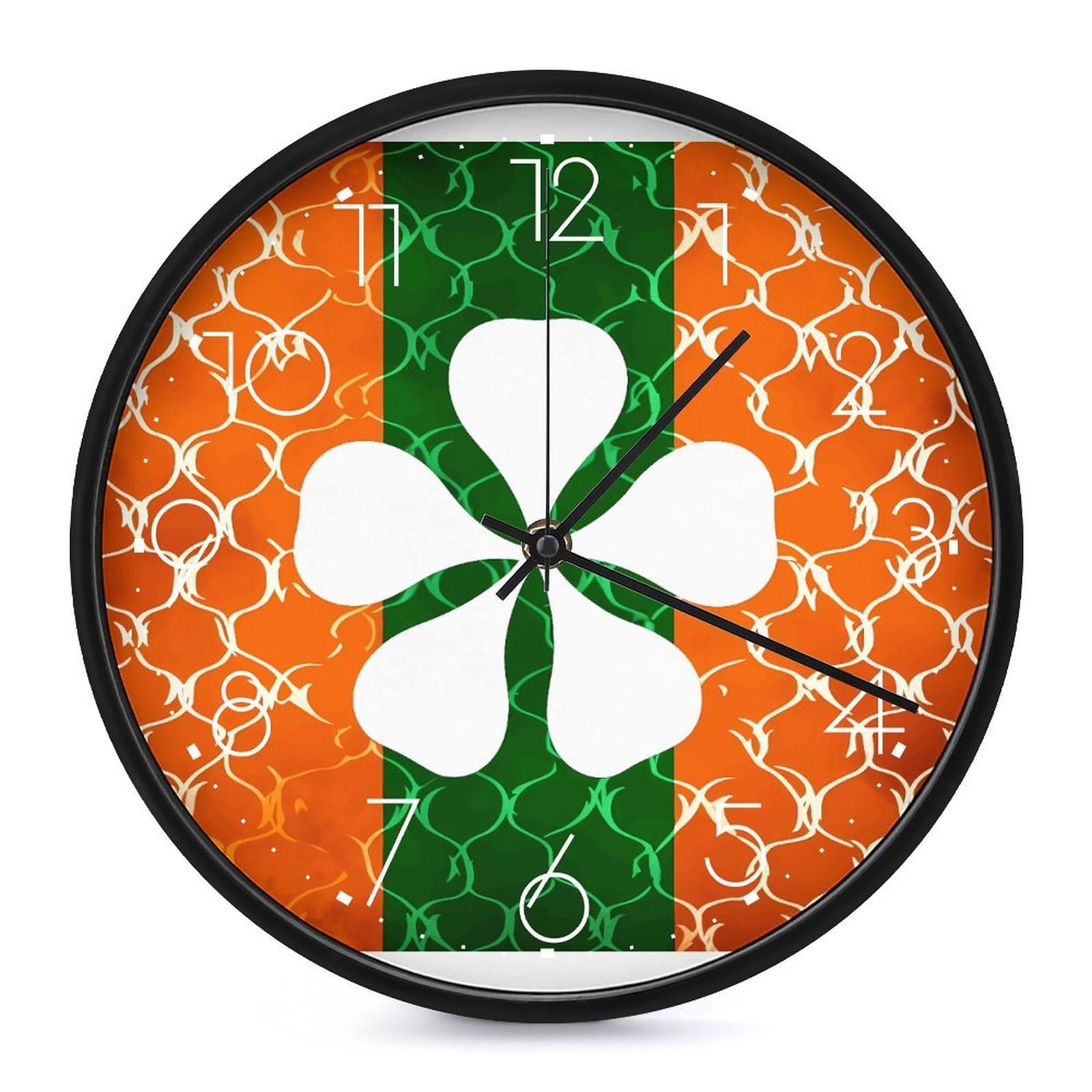 Adfgyerh White-Style Silhouette Of Leaves Clock，9.8 Inch Battery Operated Wall Clock Classic Simple, Decorative Wall Clock.analog Clock For Kitchen Office Bathroom Bedroom.