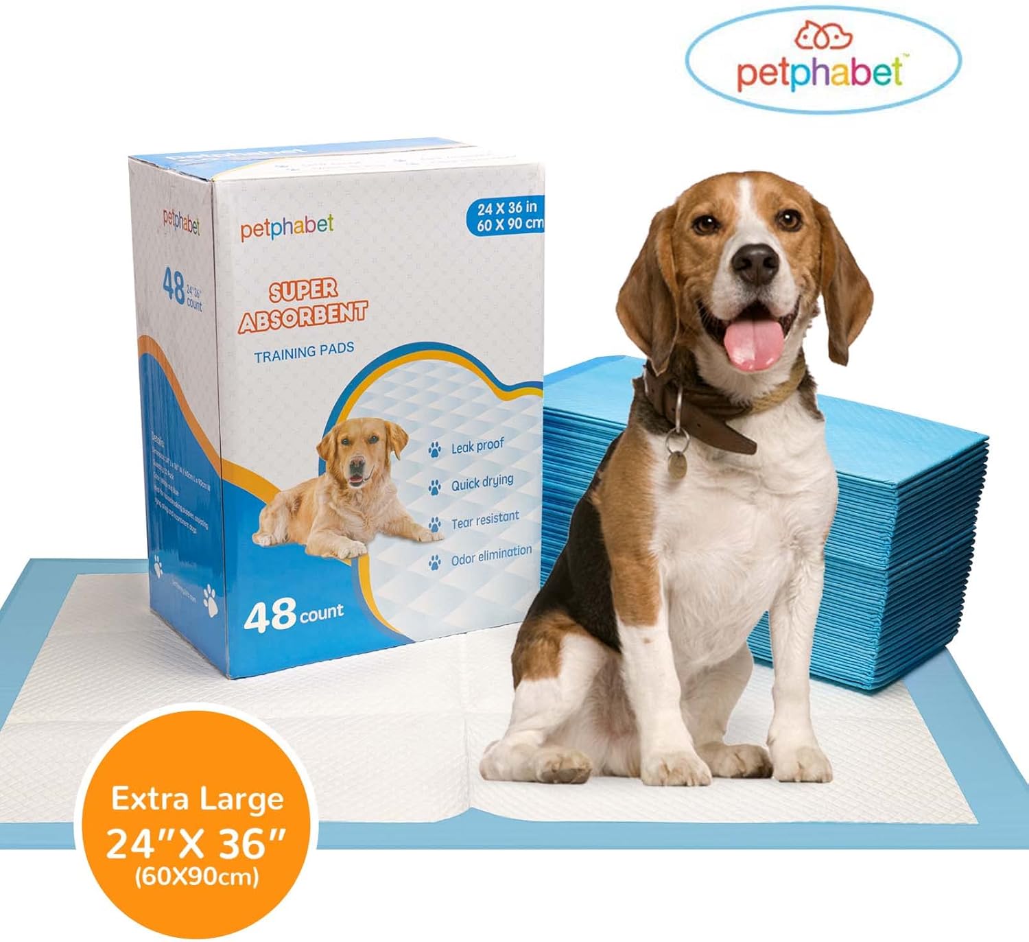 petphabet XXL Puppy Pads 60x90cm Welpenunterlagen Trainingsunterlagen