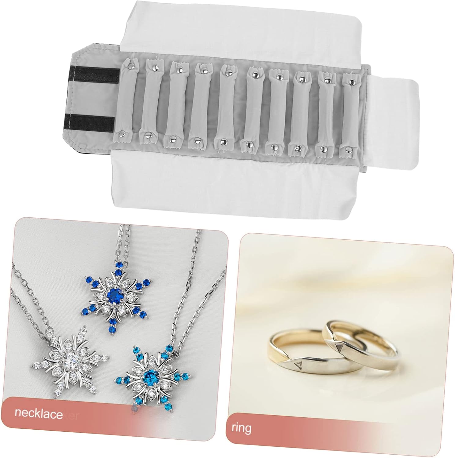 Portable Jewelry Travel Bag Jewelry Organizers Ring Holder Storage Roll Organizer Case for Business Trip