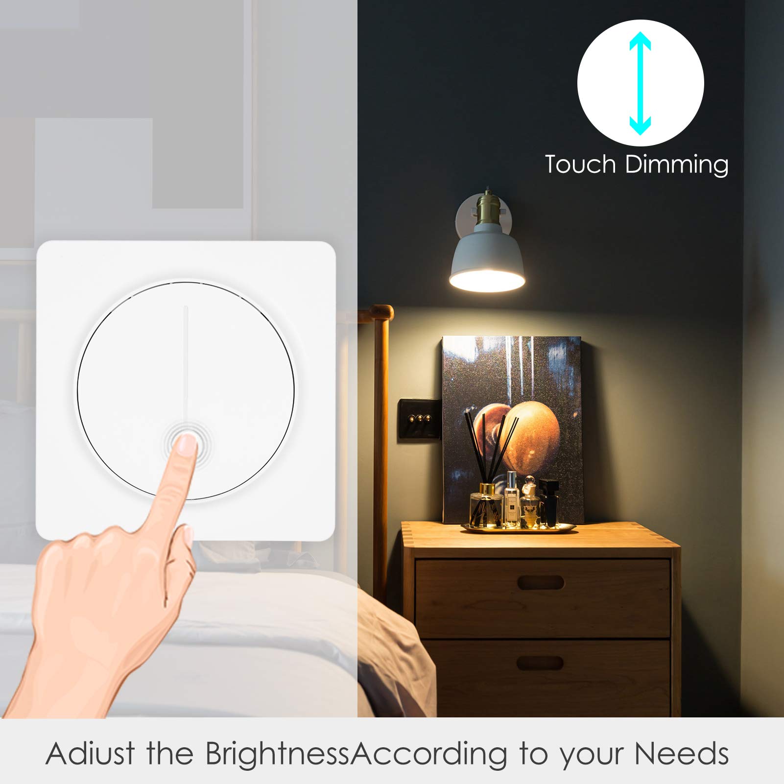 Karlak Interruptor de atenuación inteligente, interruptor de luz Zigbee inteligente compatible con Alexa Home con control remoto, requiere cable neutro de un solo polo Tuya, estándar europeo,