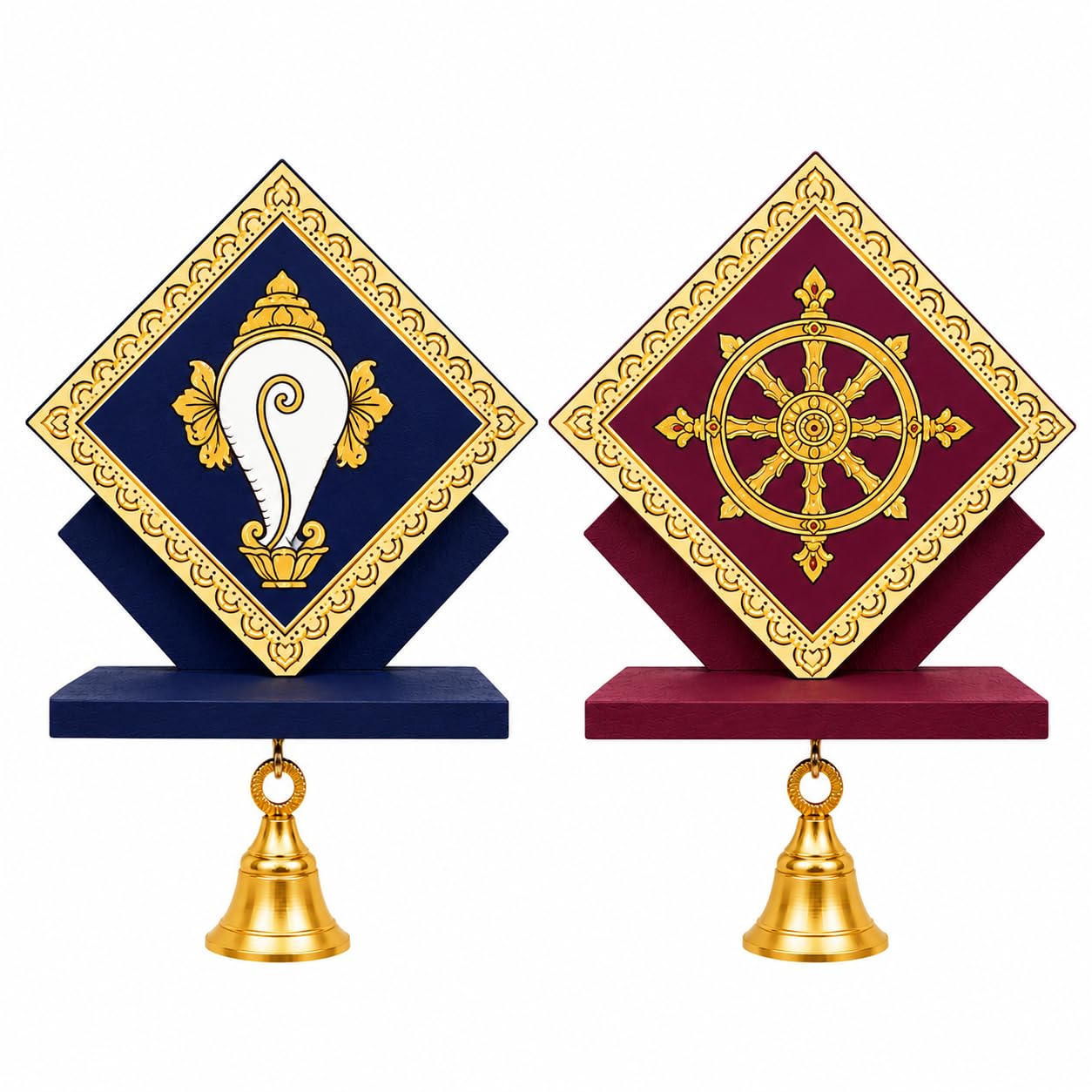 Wooden Handmade Mada Vilakku (Set of 2) | Traditional Wall Mounted Diya Stand | Wall Hanging Vilakku Madam | Decorative Pooja Deepam Holder for Home Entrance, Pooja Room & Temple Decor-image-35