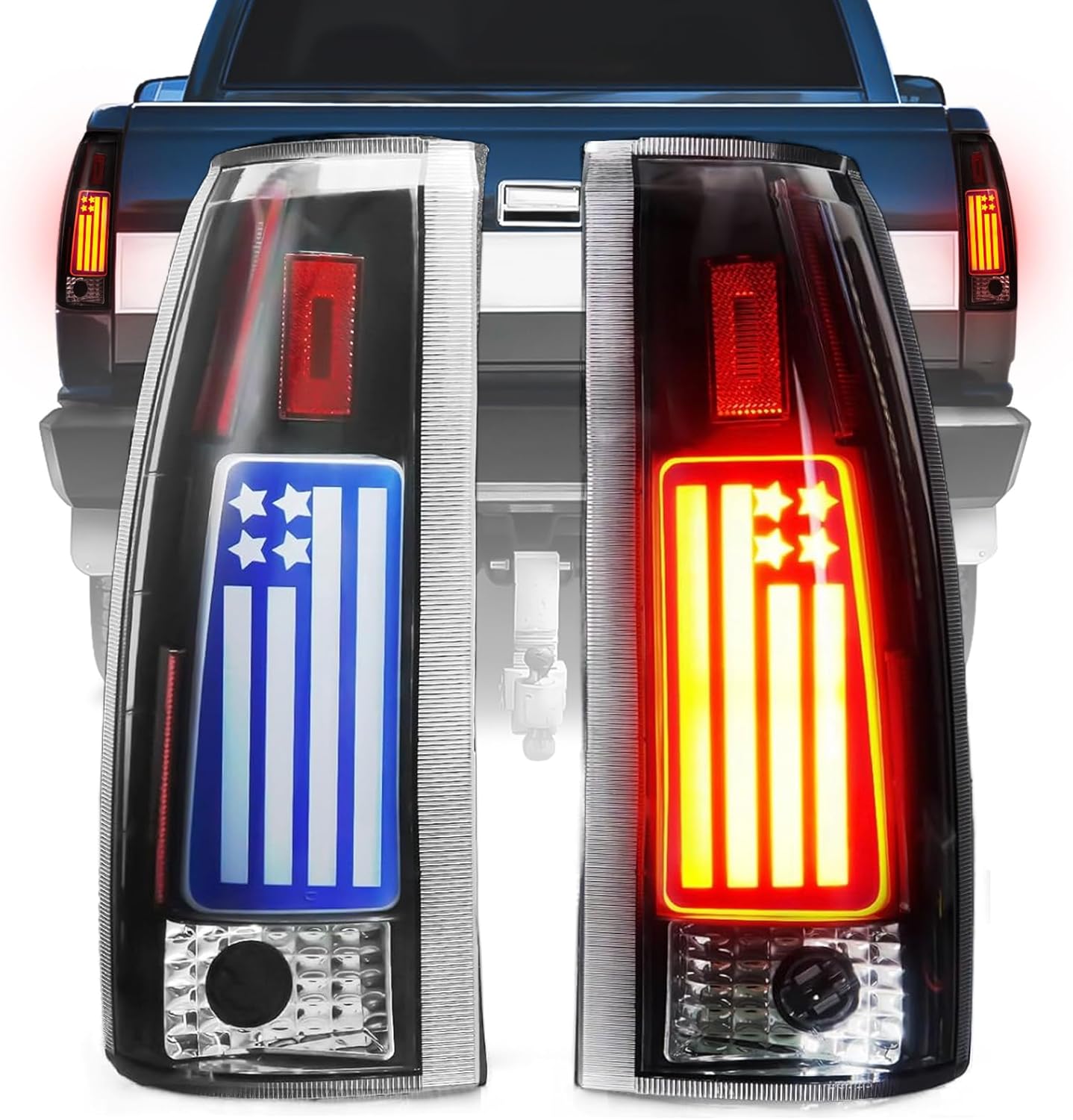 Tail Light Fit for Chevy GMC C/K 1500 2500 3500 88-99, C/K 1500 2500 Suburban 92-99, for Silverado 94-98, for Blazer 92-94, for Tahoe 95-99, for GMC Yukon 92-00, for Escalade 99-00, Smoke Lens