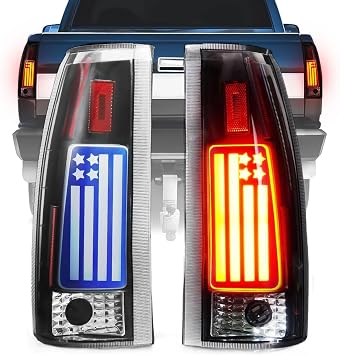LED Tail Lights Fit for 88-99 Chevy GMC C/K 1500 2500 3500, C/K 1500 2500 Suburban 92-99, for Silverado 94-98, for Blazer 92-94, for Tahoe 95-99, for GMC Yukon 92-00, for Escalade 99-00, Clear Lens
