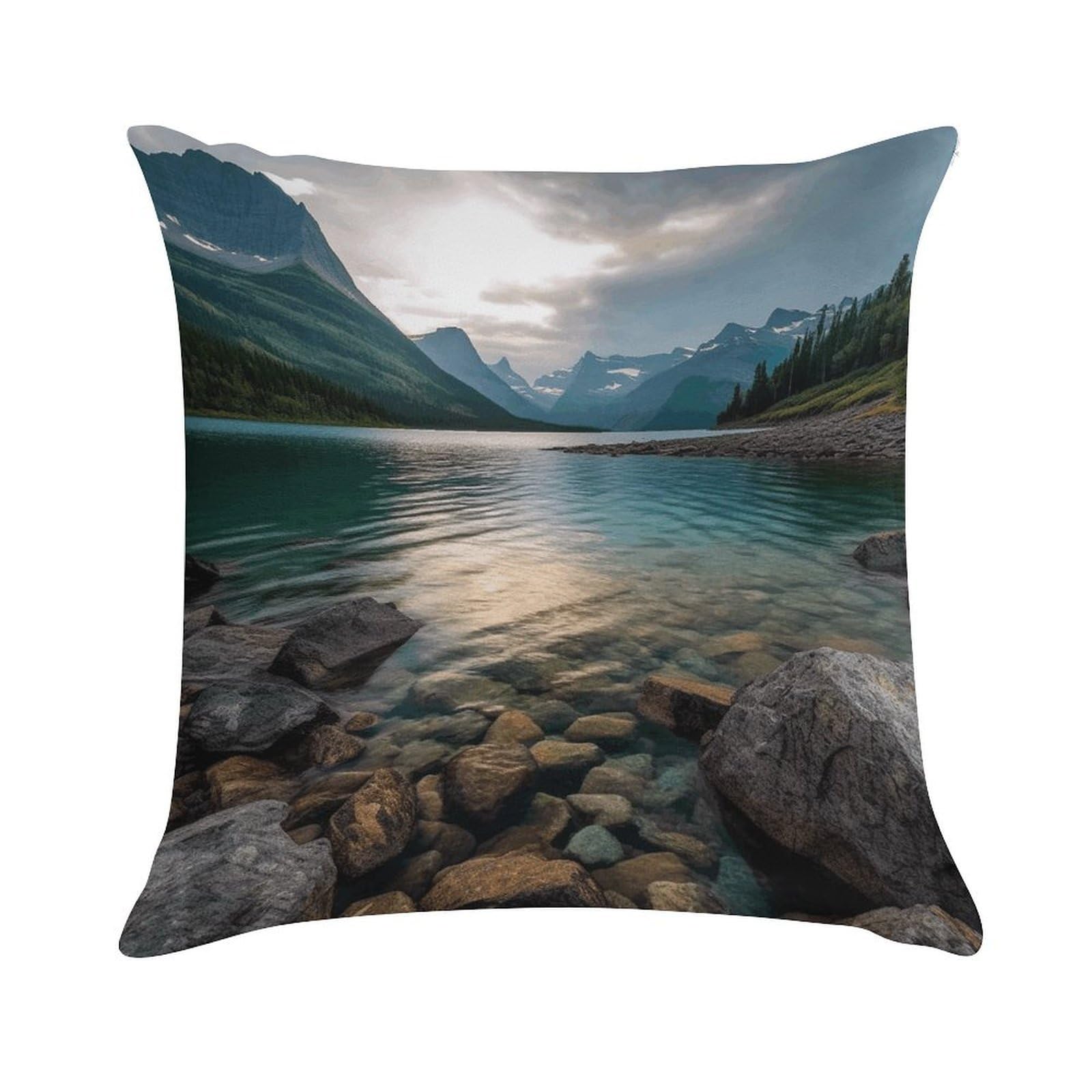 VstaDank Glacier National Park Throw Pillow Cover Square Lumbar Throw Pillow Case Soft Decorative Cushion Cases Short Plush Pillowcase with Zipper Luxury Cozy Pillows Shams for All Seasons