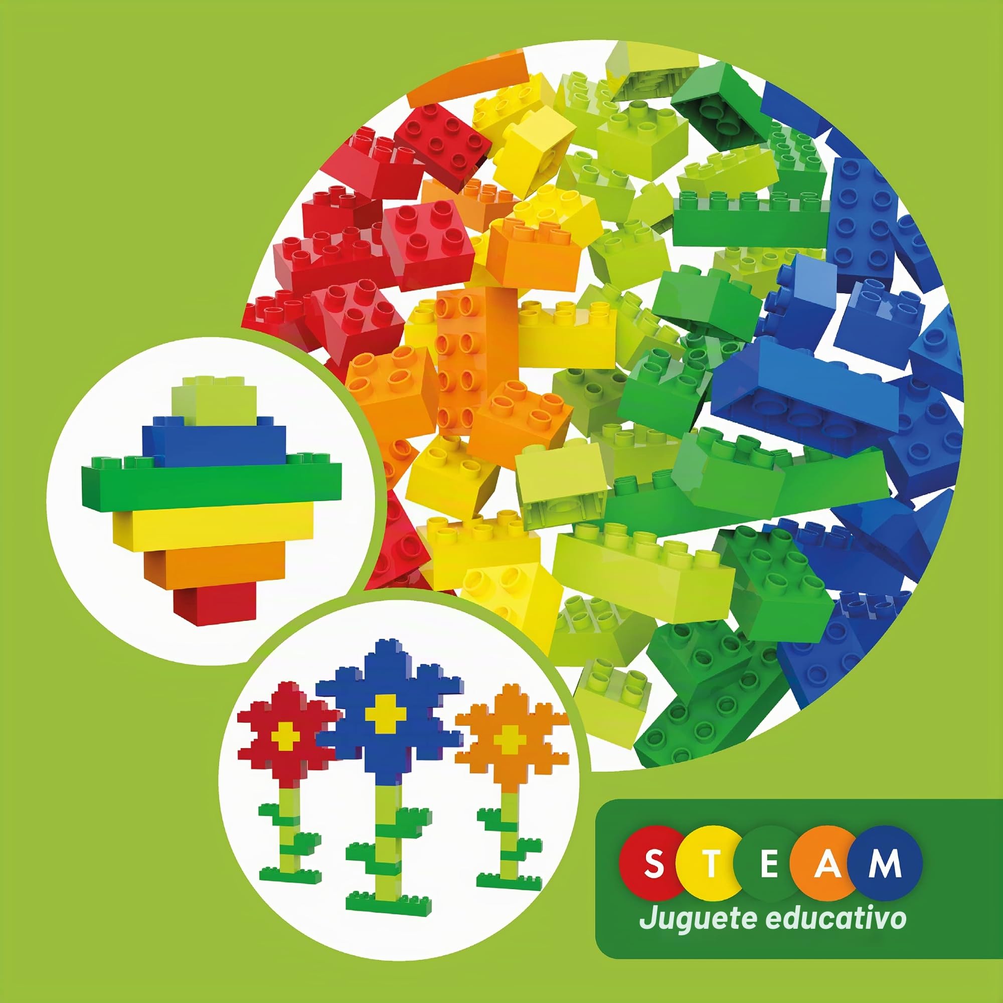 Hubelino #400390 Juego de 120 Bloques de construcción, Compatible con Grandes Bloques de construcción de Otros Fabricantes, Fabricado en Alemania