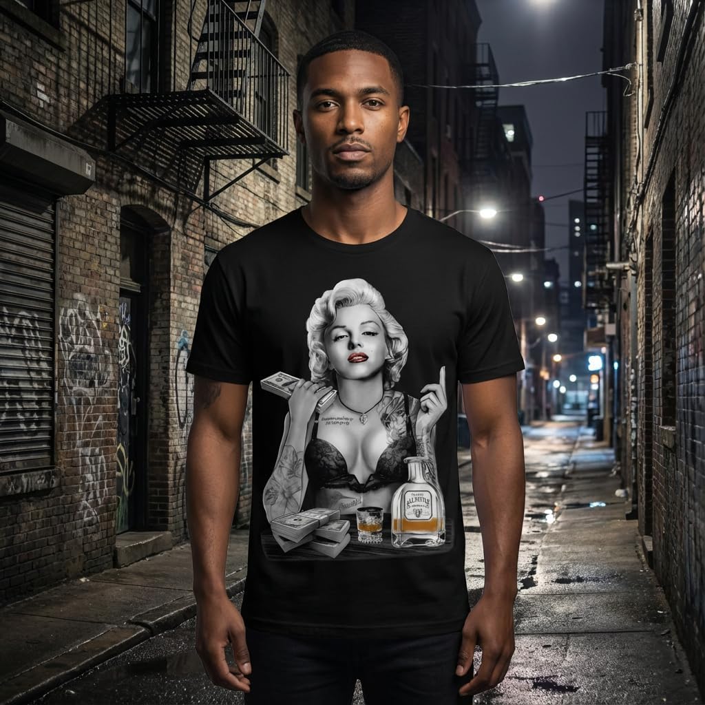 Blonde Bombshell Icon Money Tequila Hustle Shirt Vintage Pinup Grind Tee