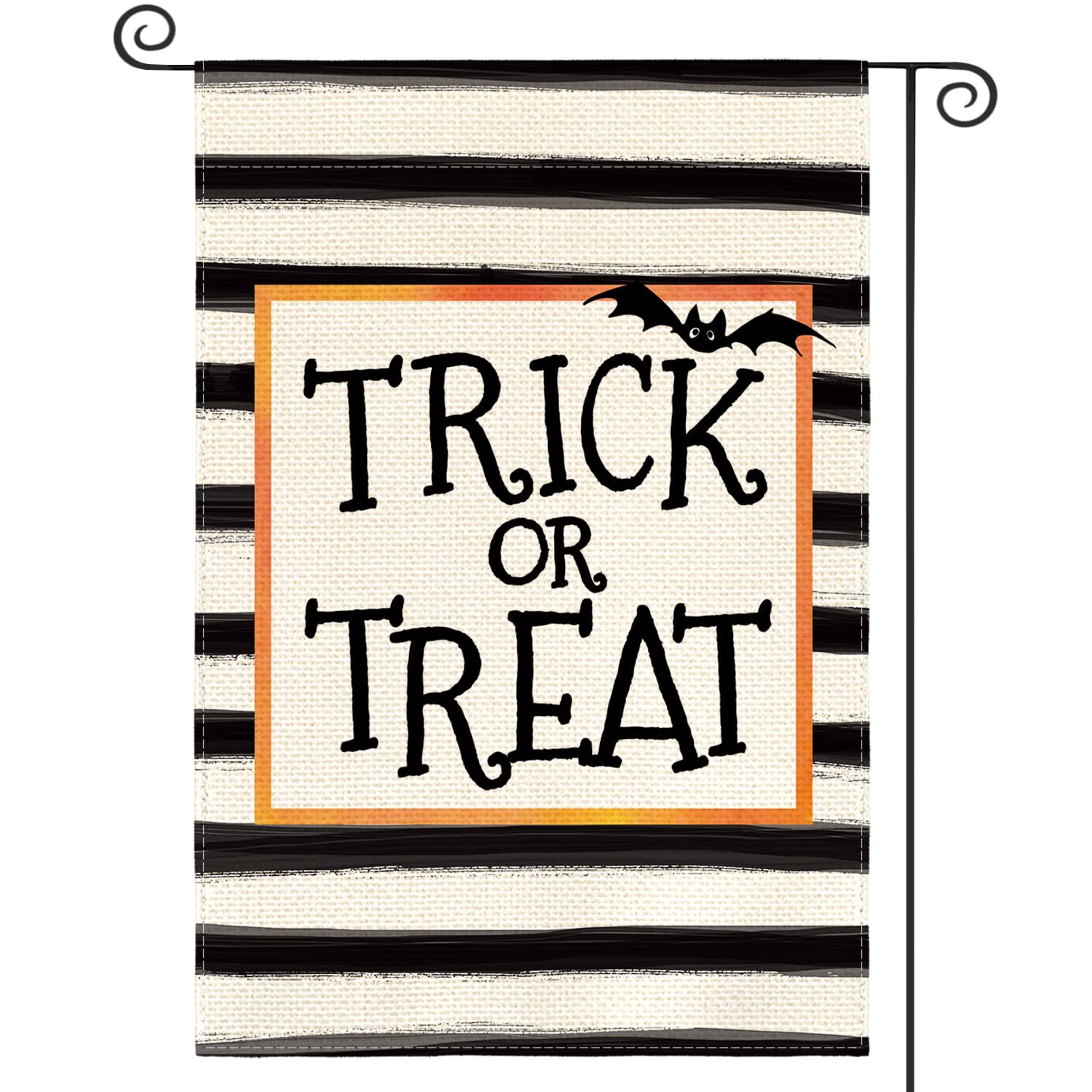 AVOIN colorlife Trick or Treat Garden Flag 12 x 18 Inch Double Sided Outside, Halloween Holiday Yard Outdoor Flag