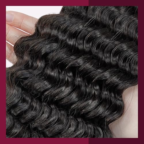 Miniatura 4 de Starlet - Cabello humano micro trenzado a granel profundo de 24 pulgadas, 7.05oz (paquete de 2 unidades, 4 paquetes), cabello humano virgen para