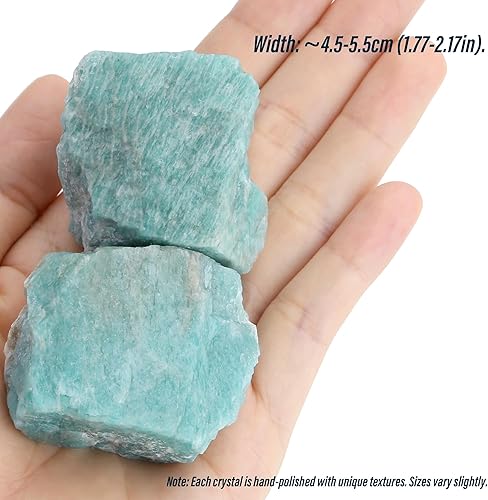 Miniatura 3 de XIANNVXI Cristal de amazonita de 2.5 pulgadas, cristales grandes en bruto, naturales en bruto, piedras preciosas a granel para curación de reiki,