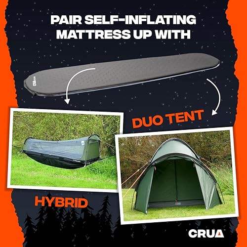 Miniatura 7 de Crua - Colchón de camping autoinflable para dormir, colchón de aire de campamento con válvula autoinflable, instalación rápida y fácil, ideal para