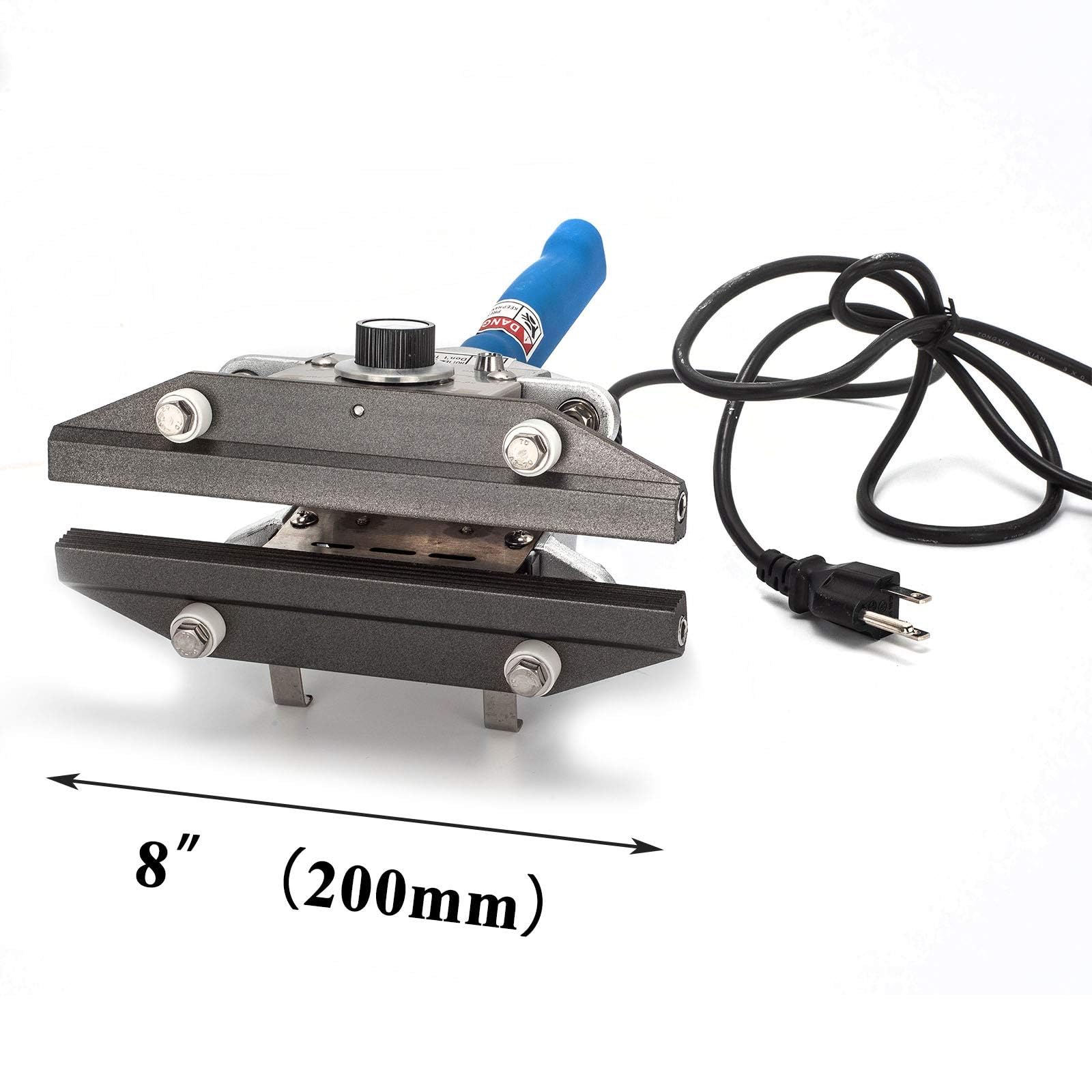 SUSEMSE FKR-200 Sellador térmico portátil de mano, 550 W, negro, manual, acero inoxidable, sellador al vacío, sellador de mano