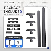 Vista 6 de Barra transversal de techo y riel lateral compatible con HECASA para Chevy Chevrolet Traverse 2009-2017 LSLTLTZ, reemplazo para 19244268 (Set)