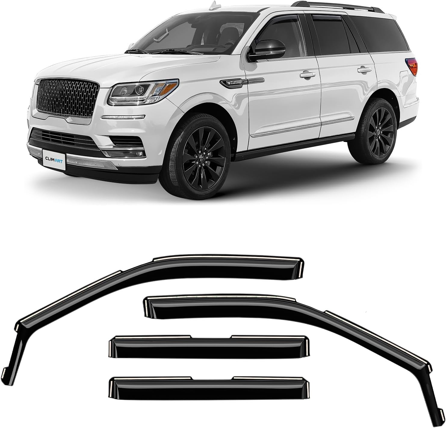 CLIM ART in-Channel Incredibly Durable Rain Guards for Kia K-5 2021-2026, Original Window Deflectors, Vent Window Visors, Vent Deflector, 4 pcs. - 621276
