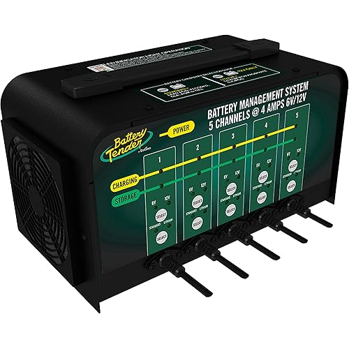 Battery Tender 5 Bank Multibank Charger - 20 AMP (4 AMPs Per Bank) - Selectable 12V / 6V - Smart and Switchable 12V Multi Battery Charger and Maintainer for Automotive and Marine - 021-0133-DL-WH