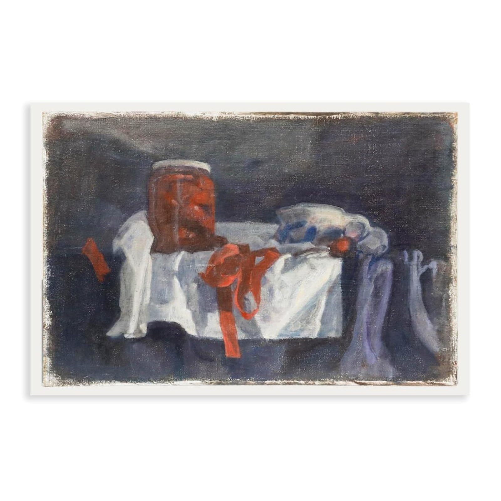 George Weissbort (1928-2013) - olej z XX wieku, słoik marynaty i łódź na sosy, oryginalna sztuka w stylu vintage, plakat na płótnie, dekoracja ścienna, obrazy do salonu, sypialni, dekoracja, 60 x 7 cm