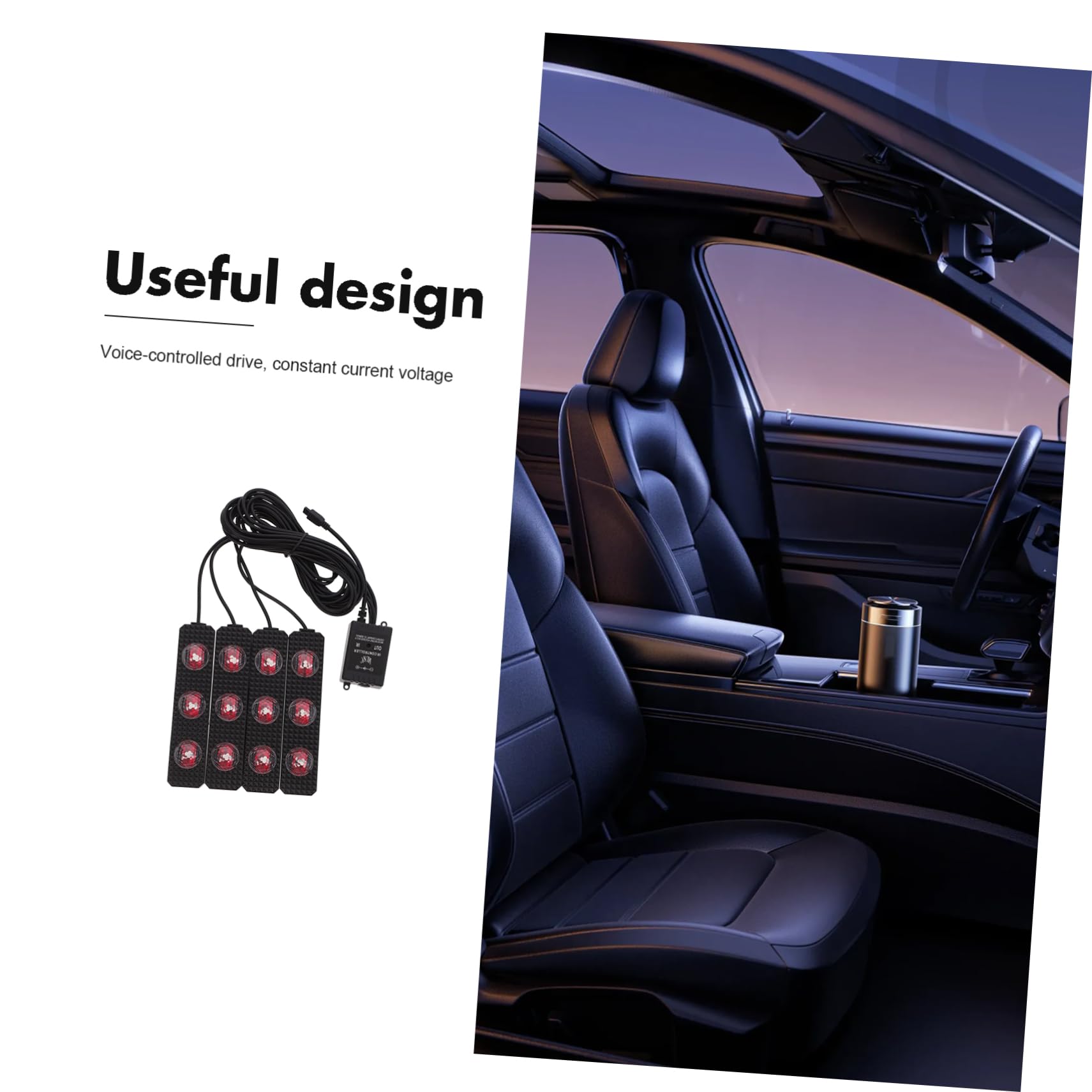 Luces LED USB para Espacio de Pies de Coche, Decoración RGB