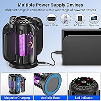 Vista 6 de Switch-2-Joycon-Charger - Base de carga para Nintendo Switch 2 JoyCon 2025, luz LED magnética y de burbujas, estación de carga rápida para Nintendo