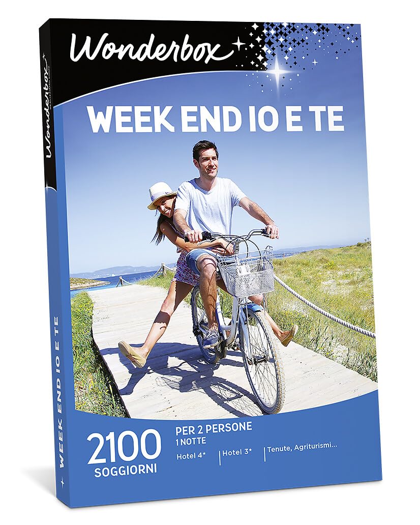 WONDERBOX - Cofanetto Regalo - Week End io e Te - 1250 Soggiorni per 2 Persone - 1 Notte o 1 Notte + Colazione - Hotel a 4 o 3 stelle - Tenute, Agriturismi