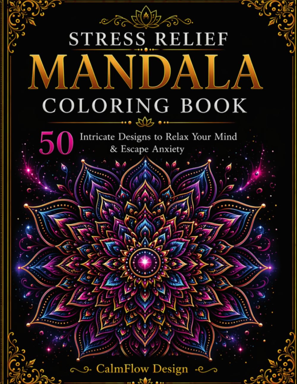 Stress Relief Mandala Coloring Book: 50 Intricate Designs to Relax Your Mind&Escape Anxiety