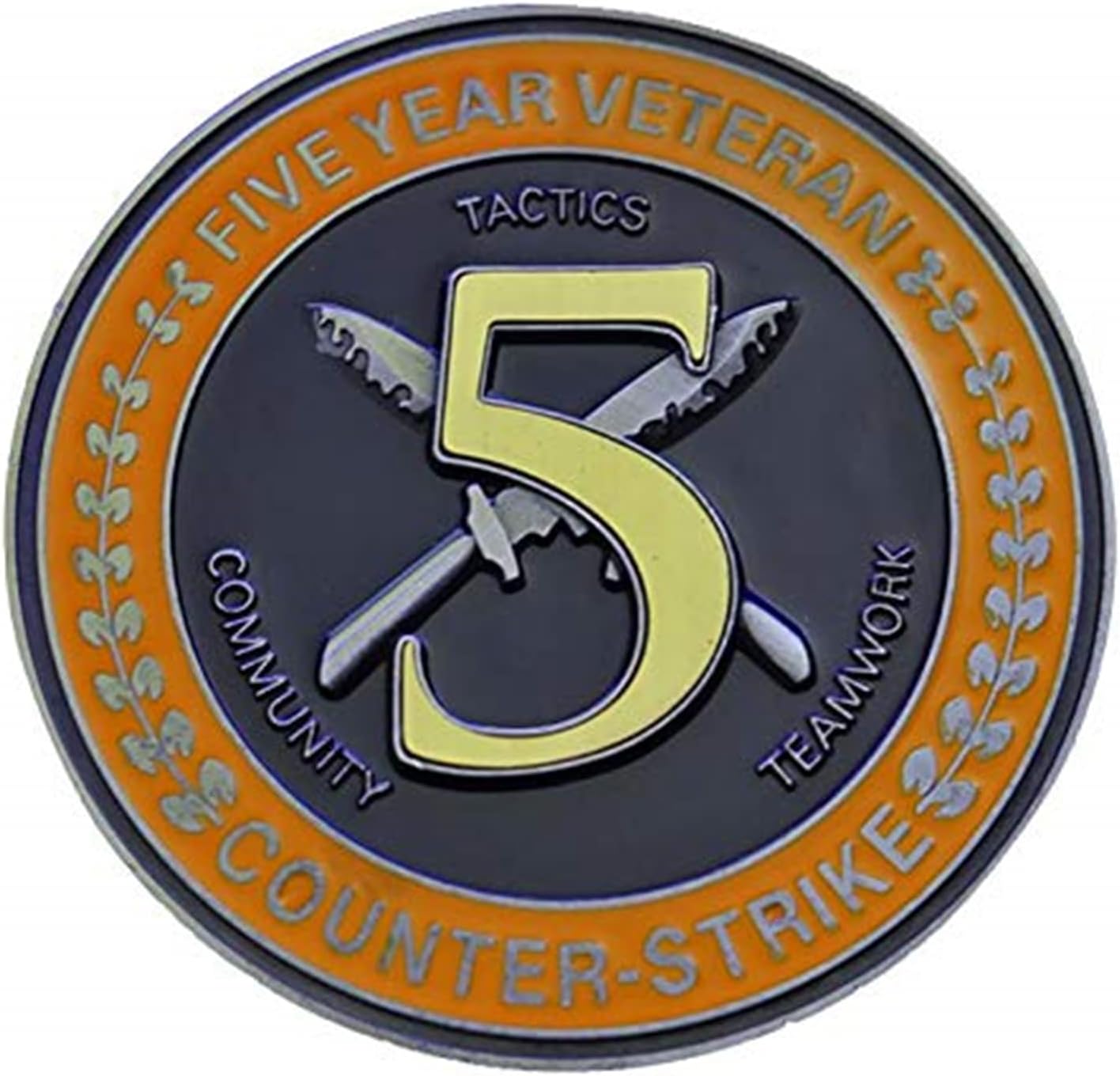 CSGO CS GO Counter Strike Design Five Year Veteran Coin 5 Years Medal/Coin - 5 Year Coin Limited Collection Gift