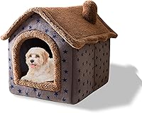 Vista 8 de Cama cueva para gatos, cama lavable para perro, cálido y acogedor iglú de felpa para gatos, casa plegable y cómoda para mascotas, cama para mascotas