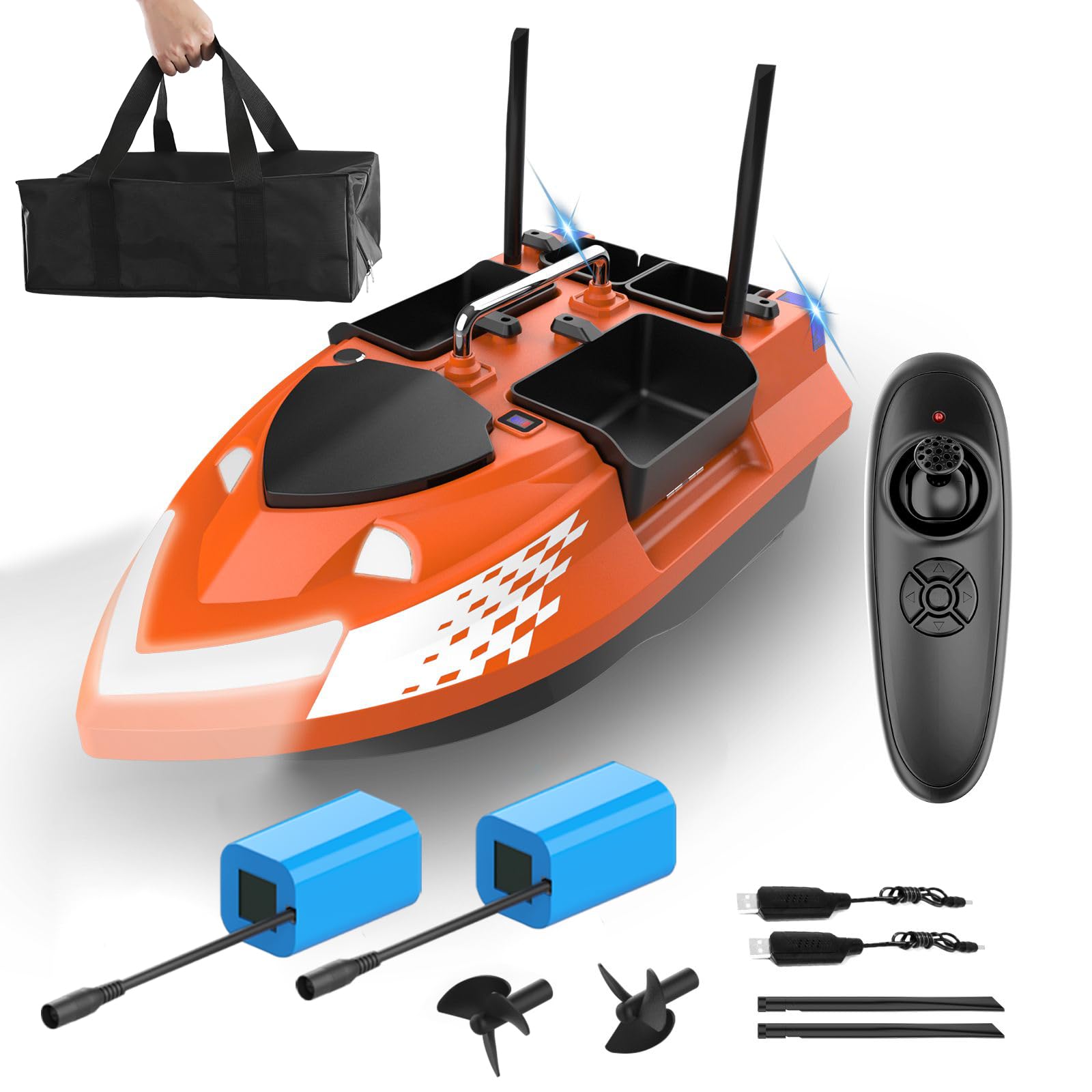 Amazon.com: HEVMEVENI RC Bait Boat for Fishing with 4 Bait