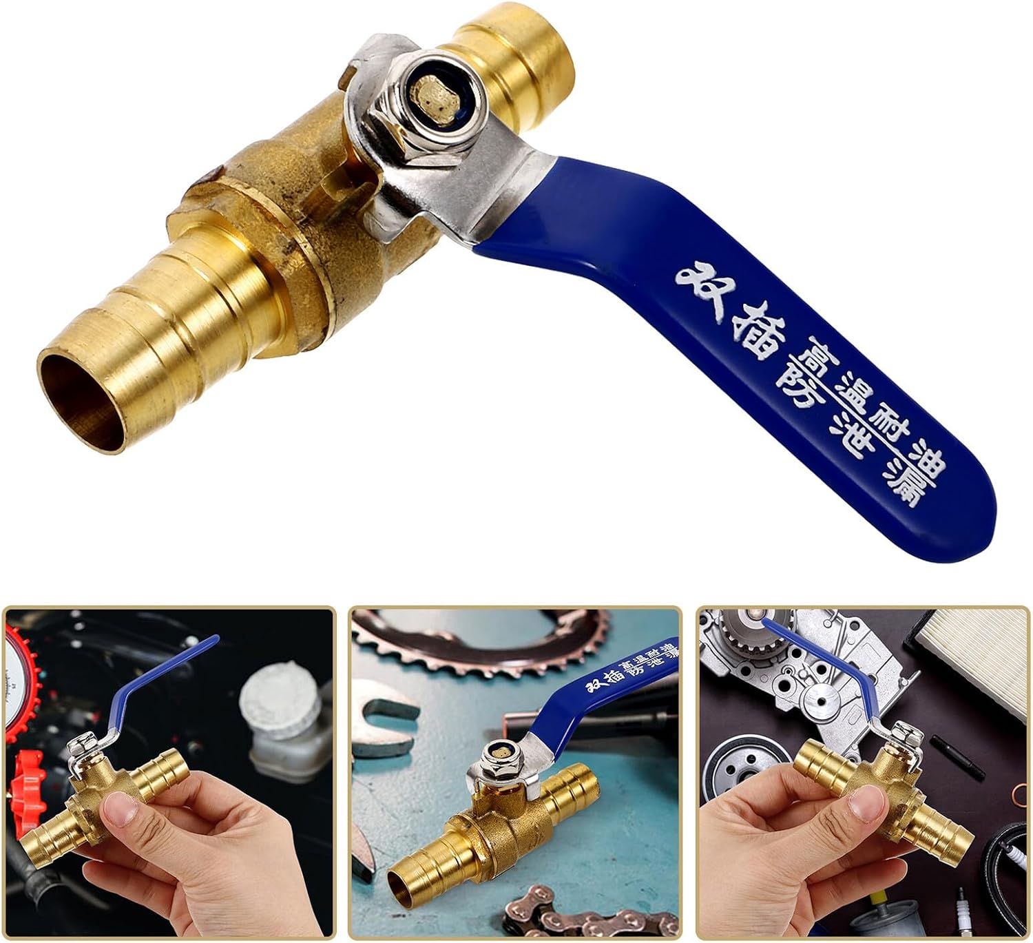 16mm Automotive Air Conditioning Ball Valve Control Valve with 90 Degree Handle for Car Truck Suv Cooling System Replacement