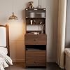 Dressing Table with LED Lights, 3 Light Colors, Vanity Table with USB Power Outlets, Vanity Desk with Mirror and Stool, Makeup Desk with 2 Drawers and Storage Cabinet (White,48cm)