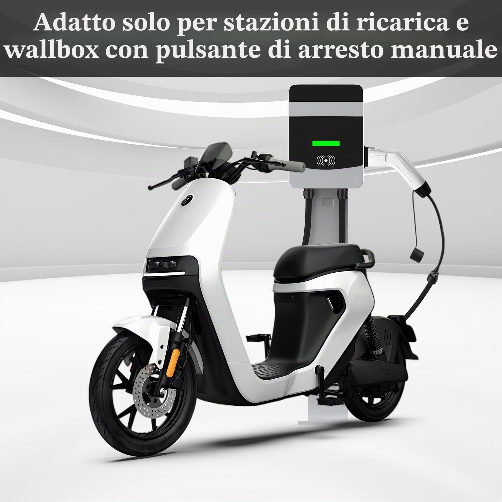 Adattatore Tipo 2 a Schuko, 3,5 kw 16A 0.7M 250V, Adattatore per Cavo di Ricarica EV Tipo 2 su Schuko, per e-Bike, e-Scooter, e-Moto, Non per V2L