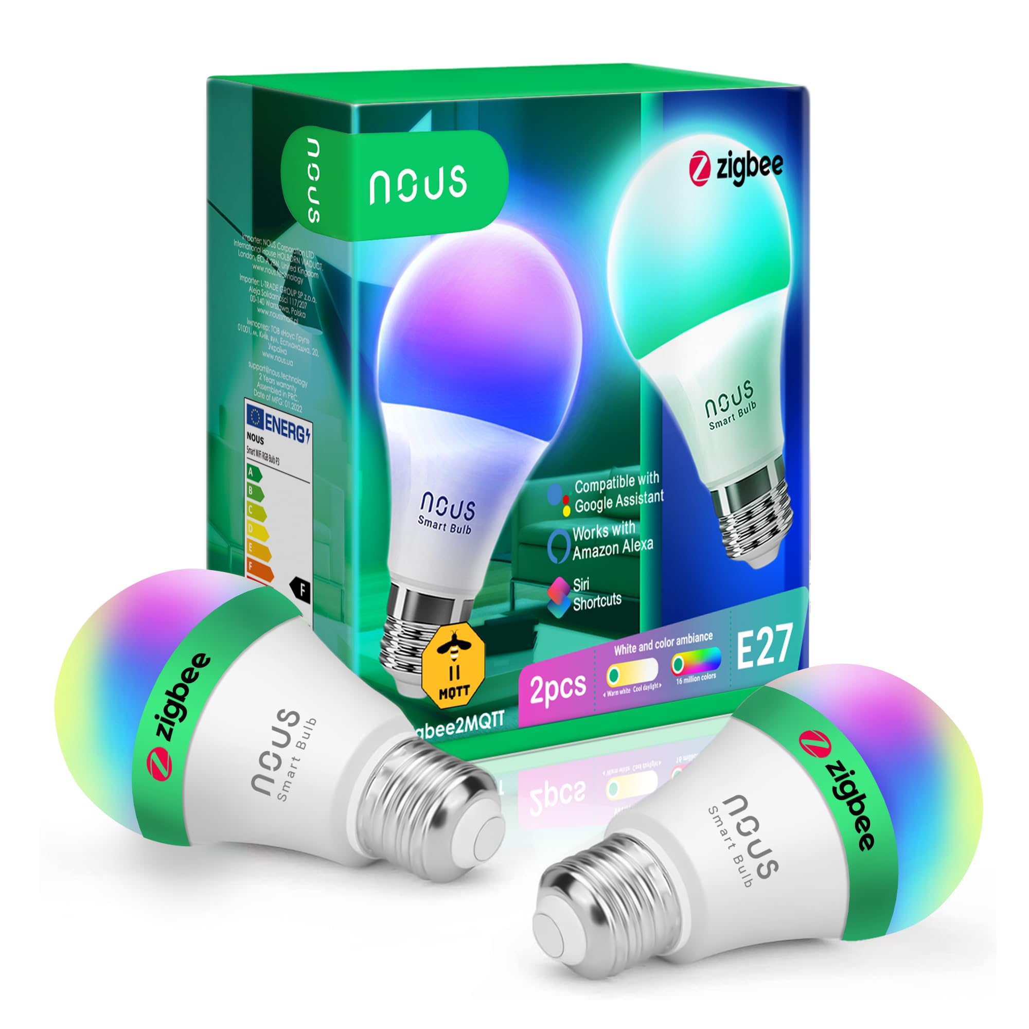 Nous P3Z Smart ZigBee Bulb RGB E27: Inteligentna Żarówka LED z Kontrolą Kolorów