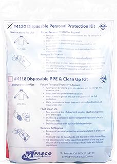 MFASCO First Aid Personal Protection Equipment Kit with BBP Bag, Emergency Bloodborne Pathogen Clean Up Kit, Including Blood Spill Kits, Complete Disposable PPE Set, Ideal for First Responders
