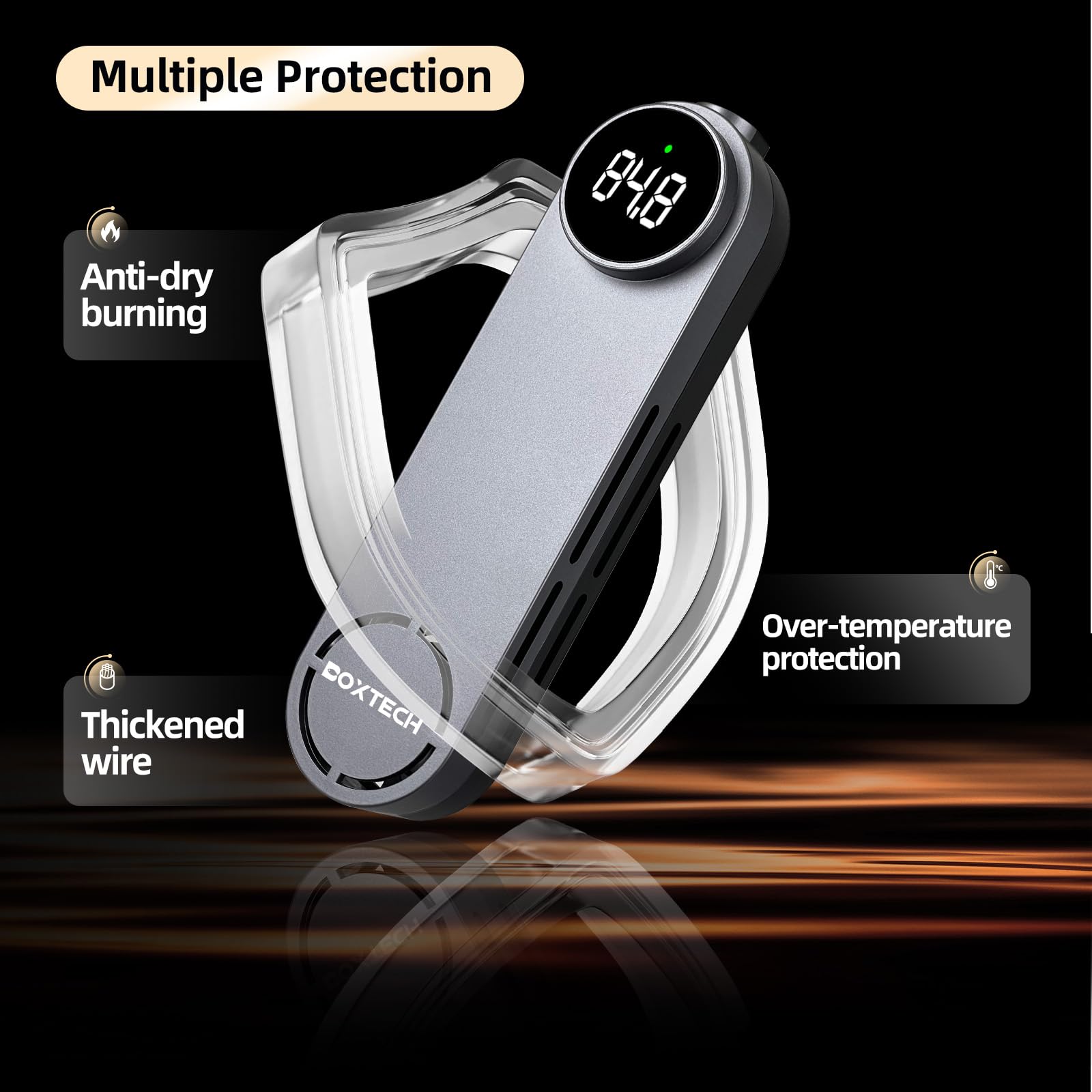 UPETTOOLS Chauffage d'aquarium submersible avec thermostat numérique, température réglable pour aquariums de 15 à 78 litres, protection contre la surchauffe et les brûlures à sec, pour aquariums d'eau