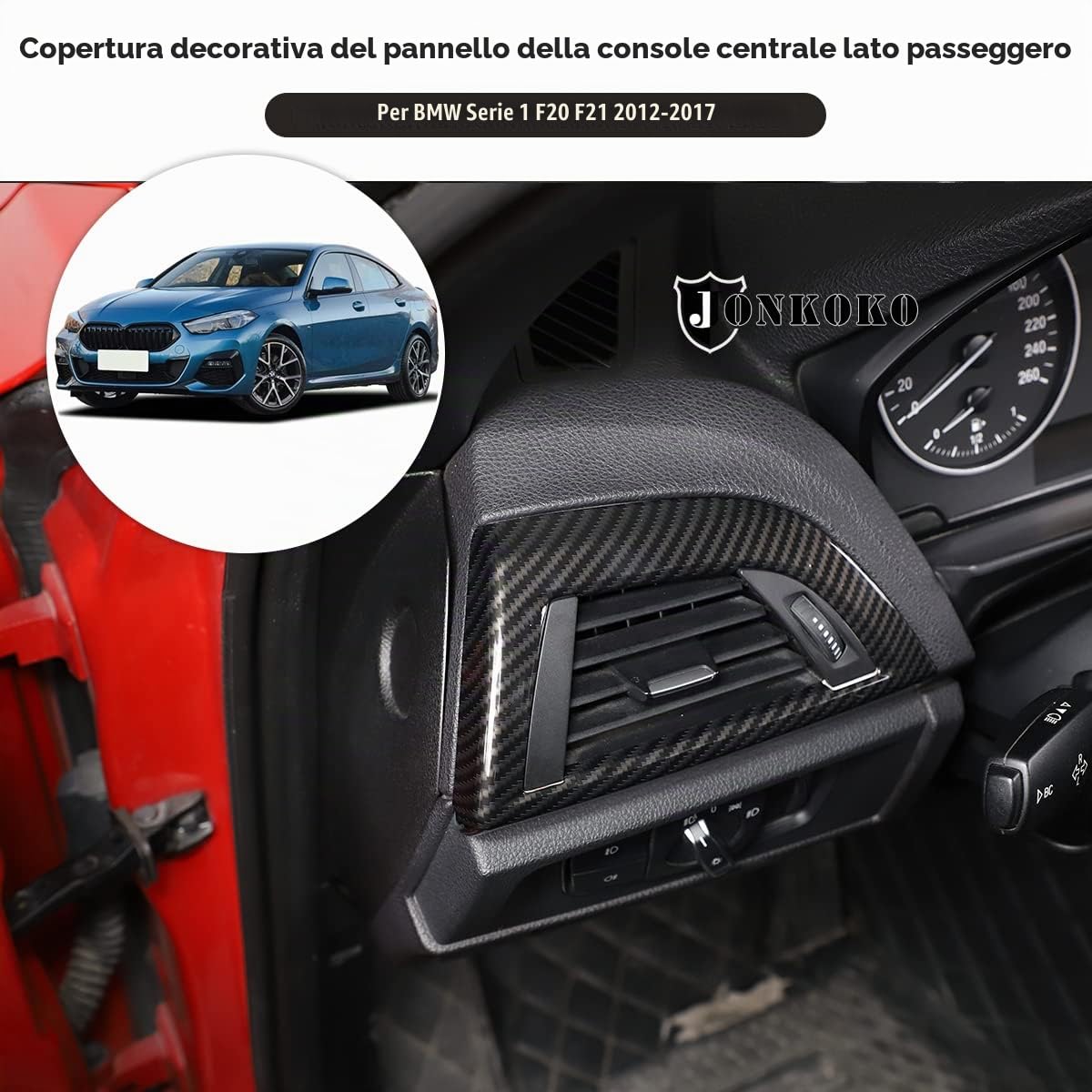 Copertura Decorativa per Pannello Centrale Passeggero per Serie 1 2 F20 F21 F22 F23 2012-2017 Accessori Auto LHD
