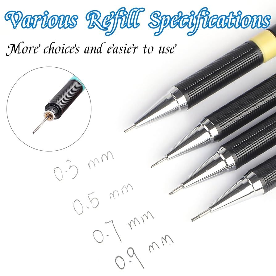 1000pcs Mechanical Pencil Lead 0.5 0.7 0.9mm 2B 60mm Art Drawing