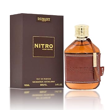 Dumont Nitro Pour Homme 3.4 Fl Oz Eau De Parfum for Men Classic Fruity Woody Floral Fragrance Luxurious Long Lasting Scent