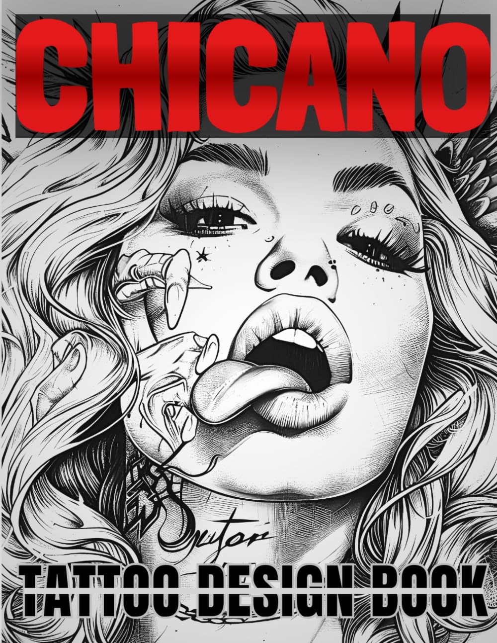 Tattoo Design Book: 400 Black & White Chicano Tattoos: Inspirational Flash Art for Artists, Beginners & Enthusiasts