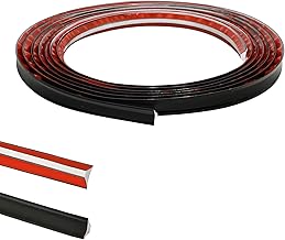 Black PVC Quadrant Trim,Flexible Laminate Beading Self Adhesive Plastic Wall Corner Edging Strip for Worktop Ceiling Floor,Caulk Moulding Skirting Board Trim(2.5 Meters,12mm*6mm)